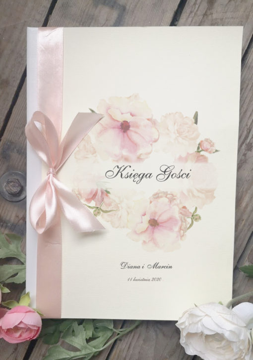 zaproszenia bydgoszcz ksiegi gosci slub wesele luna_piwonia kwiat