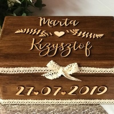 Kuferek mały ciemna bejca