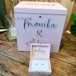 Kuferek na ślub Cube pudrowy plexi i szkatułka1